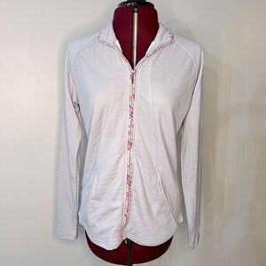 Light gray Pebble Beach dry lux performance full zip jacket with pockets sz MED